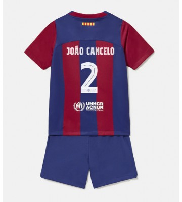 Barcelona Joao Cancelo #2 Hemmaställ Barn 2023-24 Kortärmad (+ Korta byxor)